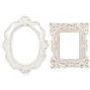 jojofuny Set 2 Cornici Vintage per Foto da Tavolo in Bianco Perla, Decorazione Fotografica e Complemento D'arredo per Casa, Accessori per Sfondo Studio Fotografico