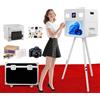 DOWWEI Cabina Fotografica Multifunzione con Schermo Touch 21.5 con Stampante Interna e Fotocamera, Specchio Magico per Selfie, Eventi Nuziali (White,Full Set)
