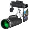 WANWEN Lente d'Ingrandimento 40X60 Telescopio Monoculare, Monoculare Impermeabile - Cannocchiale Monoculare Prisma Bak4 con Supporto e Treppiede per Osservare la Fauna Selvatica Escursionismo Campeggio