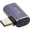 InLine® Adattatore USB 4, connettore USB di tipo C, presa destra/sinistra, in alluminio, grigio