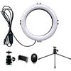 Yidoblo - Lampada LED ad anello con treppiede 3200K-5500K per fotocamera da tavolo, 3 modalità di luce per YouTube Video Trucco Fotografia