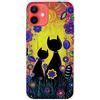MUTOUREN Cover per iPhone 12/iPhone 12 Pro Custodia in Silicone TPU Trasparenti Ultra Sottile Antigraffio Antiurto Protettivo Case con Pellicola Proteggi Schermo, Pittura e Gatto