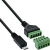Inline 92504C - Cavo adattatore micro USB maschio a blocco terminale a 5 poli, cavo di collegamento per dati e corrente, 1 m di lunghezza