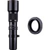 KIMISS Sostituzione Super Teleobiettivo Multistrato da 500 Mm F/8.0-32 con Zoom Manuale per Rebel T3 T3i T4i T5 T5i T6 T6i T6s T7 T7i SL1 SL2 6D 7D 60D 70D 77D 80D