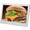 YPAPBHT Cornice digitale da 10,1 pollici con touchscreen IPS HD 1280x800 e telecomando. Nero/Argento(Silver)