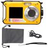 nikusaz Waterproof Underwater Digital Camera Full HD 2.7K 48MP 16X Zoom Dual Screens Red (Yellow)