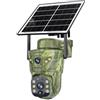 Yhytgbhk Telecamera solare PTZ wireless a doppia lente 2k + 2k SIM 4G con scheda da 32 GB Pannello solare Audio bidirezionale Caccia esterna