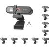 Mealoodiousmusea 10 set Webcam per computer con messa a fuoco automatica HD USB Online regolabile per PC con microfono cablato di ricambio Web cam esterna videocamera nera 2K