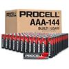 ProCell Batterie alcaline AAA costanti a lunga durata (confezione da 144), durata di conservazione di 10 anni, confezione risparmio per dispositivi professionali a scarico moderato costante