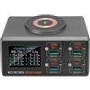Tomvorks Stazione di Ricarica Multiporta con Schermo a Colori e Caricabatterie da Tavolo con Ricarica Wireless Magnetica PD per Uso Domestico e in Ufficio (Spina UE)