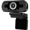 Mikikit Webcam USB HD 1080p Microfono per Computer e Notebook, per Videoconferenze e Live Teaching, Plastica Nera