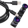 ELP Scheda webcam USB a doppia lente 1080P ad alta velocità 60fps Lightburn Mini UVC USB2.0 Laser Engraver Modulo fotocamera per computer Raspberry Pi (obiettivo senza distorsione)