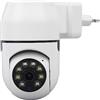 Tbest A16 Telecamera di Sicurezza WiFi per Interni a 360 Gradi con Visualizzazione Completa Rilevamento del Movimento Notturno Intelligente per L'home Office (Spina europea)