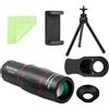 Generic Telescopio monoculare ad alta definizione, telescopio monoculare 18X25, adattatore per smartphone, treppiede telescopio monoculare per concerto, bird watching