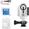 MARCBUSE Custodia per fotografia subacquea, supporta 60 m di profondità, componenti in acciaio inox, anelli antiscivolo per GO 3S, presa sicura, set di accessori per snorkeling e fotografia