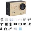 DIGNIFE Action Camera, Ultra HD 4K/30fps Mini Action Camera for esterni Telecamera sportiva con telecomando Telecamera sportiva for Pro Moto impermeabile(32G Card,3)