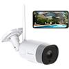 Septekon Caméra de sécurité extérieure, caméra de surveillance WiFi domestique Septekon 1080P avec IP66 étanche, vision nocturne, détection de mouvement, accès à distance, compatible avec Alexa-S60