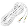 Zjythocyber 4 - Core 25 m 0,3 mm Cavo di rame flessibile rotondo per di videocitofoni, cablaggio per videocitofoni con connettori preconnessi e 2 pezzi di ricambio, isolato in PVC bian