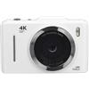 VBESTLIFE Fotocamera Digitale 4K da 48 MP, Schermo IPS HD da 2,8 Pollici, Zoom Digitale 16X, Videocamera Portatile con Messa a Fuoco Automatica con Microfono, Altoparlante, Lettore (WHITE)