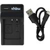 vhbw caricatore USB-C compatibile con Fuji NP-48, NP-50 per camera + cavo USB-C + LED