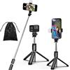 XIHAMA Treppiede per selfie stick con luce, 4 in 1 portatile con telecomando wireless rimovibile,compatibile con iPhone 16/15 Pro Max/15/14 Pro/14/13, GoPro, Samsung, LG, Google