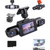 QCDZSW Sistema Dash Cam for Auto con Visualizzazione Completa, Dash Cam 1080p 360° a 4 canali, Visione Notturna, Videoregistratore for Monitor di Parcheggio(4 Lens,128G card)