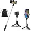 XIHAMA Treppiede per selfie stick con luce, 4 in 1 portatile con telecomando wireless rimovibile,compatibile con iPhone 16/15 Pro Max/15/14 Pro/14/13, GoPro, Samsung, LG, Google