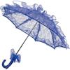Agatige Ombrello parasole in pizzo, ombrellone per matrimonio fatto a mano, elegante decorativo, per matrimonio, fotografia, per feste, 23,6 x 22,2 pollici (Blu)
