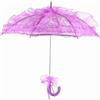 VESHENVEN Ombrello da sposa in pizzo di cotone, accessorio per fotografia di matrimonio, elegante baldacchino in pizzo fatto a mano con manico in legno, ombrello stile vintage per addio al (Viola)