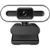 TIEOAXFT Webcam 4k con messa a fuoco automatica e luce di riempimento, webcam girevole for laptop, PC, computer, fotocamera microfono for video YouTube(1080P)