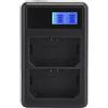 Akozon SEIVI NP-FZ100 Caricabatteria Doppio Slot per Fotocamera con Indicatore Batteria LCD perAlpha 9 A9 9R A9R 9S A9S A7RIII A7R3