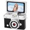 VBESTLIFE Fotocamera Digitale retrò, Videocamera Portachiavi Formato Pollice con Schermo Ribaltabile a 180° da 1,47 Pollici e Filtri Creativi, Piccola Fotocamera Vlog da Viaggio (BLACK)