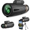 WANWEN Telescopio monoculare con supporto per smartphone treppiede per adulti e bambini, 26X65 Hd portatile Bak4 prisma Potente cannocchiale monoculare con trasparente per birdwatching Caccia Escursionismo