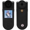 ASHATA Videocamera Corporea 2K, Fotocamera Indossata Sul Corpo, Obiettivo Rotante a 180°, Clip Posteriore Magnetica, Grandangolo a 140°, Rilevamento del Movimento, per Ciclismo