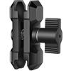 COOLHOOD Supporto a morsetto per braccio a doppia presa in alluminio resistente, 60 mm, per basi a sfera da 20 mm, ideale per biciclette e moto, supporto per fotocamera