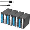 CQJFCYBRA Batteria Di Decodifica NP-F990 NP F970 F980 F960, Compatibile Con Sony, For Videocamera HXR-MC1500C NEX-EA50 HVR-Z7C For Luce Video LED(4 Pcs Battery)