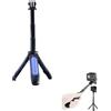 CERFFOOL Mini bastone per selfie allungabile per GoPro 13 12 11 Insta 360 X4 3 Portatile Vlog Treppiede Estensione Monopiede Tripod Action Camera Accessori (Blu)