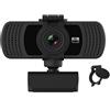 SHEHUALI Webcam, Webcam HD 1080p 2k. Computer web cam Pc Fotocamera con microfono USB and Play Video Calling Conference Work Pc Webcast Gamer.(PC6)
