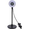 Plyisty Webcam 5MP, Telecamera Web USB con Asta Piegabile Regolabile, 3 modalità di Illuminazione, Tecnologia di Messa a Fuoco Automatica, per Registrazione Video, Servizio Fotografico,