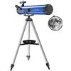 WANWEN Telescopio professionale per adulti, apertura 114 mm, lunghezza focale 700 mm, telescopi rifrattori portatili astronomici per bambini e principianti, con treppiede regolabile, 2 oculari, supporto per