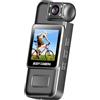 Fabater Fotocamera Corporea 4K con Registrazione Audio e Video, Mini Telecamera Indossabile da 1,3,Fotocamera Indossabile per Viaggi,Ciclismo,Sicurezza Sul Lavoro,Forze Dell'ordine