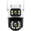 BWUHDKS Telecamera di sicurezza, telecamera IP PTZ a doppio schermo con doppio obiettivo 8MP 4K, for esterni, 4MP HD, rilevamento umano, protezione di sicurezza, sorveglianza CCTV, for sicurezza domestica est