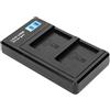 Acouto Caricabatterie Doppio per Batterie per Fotocamera NB‑10L, Carica 2 Batterie Contemporaneamente, Display LCD, Interfaccia USB, Design del Circuito di Sicurezza, Portatile
