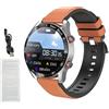 Vroomoto Smartwatch da 200 MAh 3-5 Giorni di Lavoro, Orologio per Chiamate Fitness BT da 1,52 Pollici, Oltre 100 modalità Sportive, Schermo Colorato Full Touch, per IOS 9.0 e Versioni (Pelle marrone)