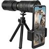 Imtrub Telescopio per smartphone, potente telescopio stellare 4K riempito di azoto, impermeabile, telescopio da esterno BAK4 Prism Lens giroscopio 10-300 x 40 mm per telefoni da campeggio