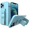 LMobile Strato in silicone Traseira Rope Case Gel Airbag Case Cover Cordard iPhone 12 Mini Blu