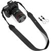 WANBY Cinghia per fotocamera con tracolla in tela con fibbie a sgancio rapido Stampa vintage Cinghie per fotocamere morbide colorate per donna Uomo Tutte le fotocamere reflex digitali (Nero)