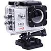 LKM Security ActionCam HD LKM 1080P Impermeabile con Slot MicroSD e Micro USB per riprese sportive e professionali, ottica FishEye 180°, Supporto MicroSD, batteria lunga duarata + Accessori / Colore Silver