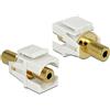 DeLOCK 86336 - cavo di interfaccia/adattatori di genere (3.5mm, 3.5mm, Femmina/Femmina, Oro, Bianco, Oro, Polybag)