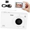 GARIOUANS Fotocamera Digitale Portatile Retro per Principianti con Zoom Shake Card e Wifi Compatta e Leggera per Studenti e Viaggi Bianco